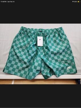 Nike Teal Checkerboard NWT shorts Medium and Large men